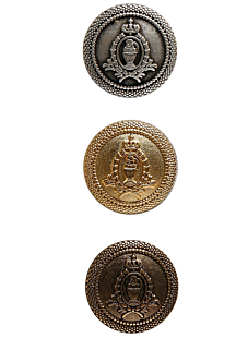 ﻿Set van 6 metalen knopen met wapenschildmotief en Ø van 20 mm