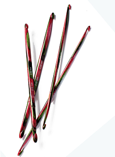 Haakpen met dubbel nummer in berkenhout, 15 cm, Knit Pro