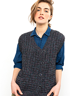 Mouwloos vest met asymmetrische sluiting