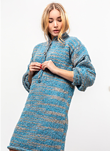 Jurk met lange mouwen en knopen