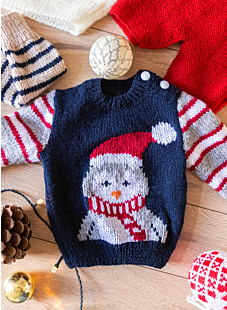 Pull bebe jacquard pingouin Bastien