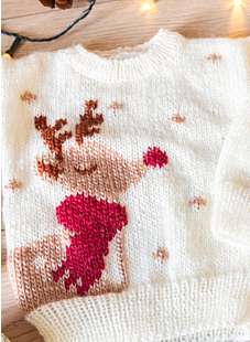 Pull enfant jacquard cerf Léana