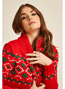 Gilet zippé jacquard noël Salomé