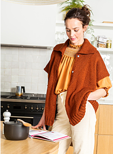 Cape-vest met kraag