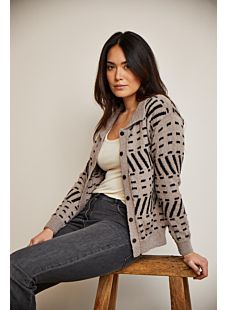 Ingrid vest met jacquard polokraag