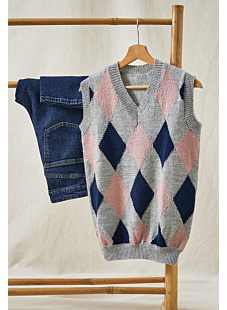 Inés jacquard tanktop met ruitjesmotief