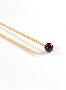 Rechte breinaalden in bamboe, 6 mm - 33 cm