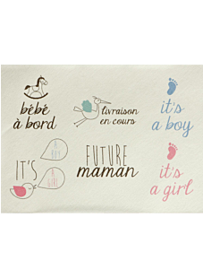 Tekstpatronen 'Future mama' om te personaliseren, 22 x 30 cm, Bergère de France