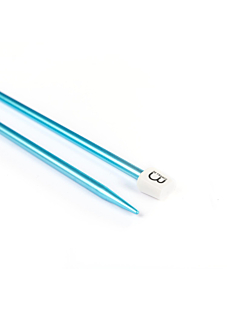 Rechte breinaalden in gekleurd aluminium, 6 mm - 40 cm