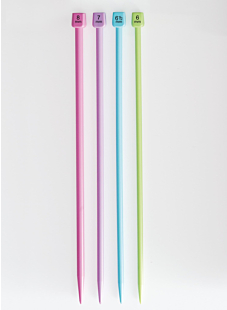 Rechte naalden in gekleurde kunststof, 7 mm - 40 cm