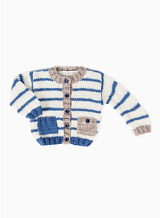 M2703 Gestreept babyvestje met zakken op print fiche