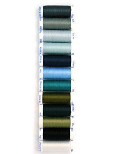Fil à coudre polyester, 12 fusettes de 100 m, assortiment 3