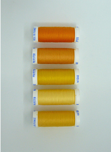 Fil à coudre polyester 5 fusettes de 100 m, assortiment 3