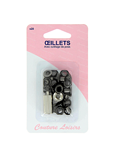 20 oeillets noirs avec outillage de pose