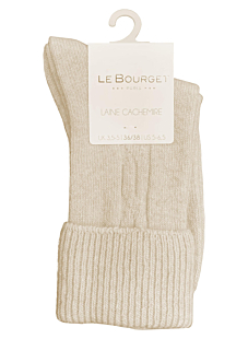 Chaussettes à revers laine cachemire Taille 36/38 écru