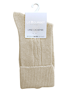 Chaussettes à revers laine cachemire Taille 39/41 beige