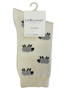 Chaussettes fantaisie mouton écru T36/40