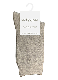 Chaussettes unies Cachemire Soie Gris T36/38