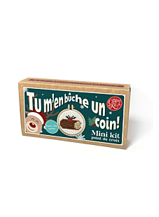 Mini kit au point de croix Tu m'en bûche un coin!