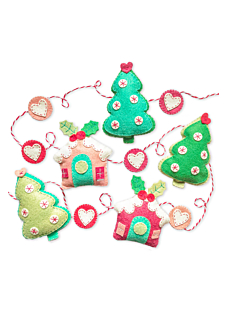 Kit guirlande maisons et sapins de Noël à coudre