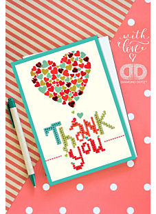 Kit broderie diamant Carte de voeux Thank You