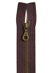 Scheidbare sluiting in bordeaux/brons, 30 cm