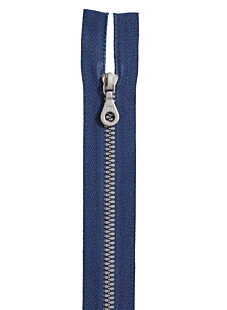 Scheidbare sluiting in blauw/zilver 30 cm
