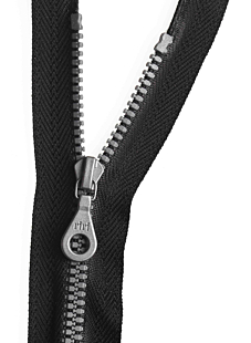 Scheidbare sluiting in zwart/zilver, 55 cm