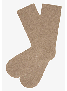Chaussettes bord roulotté modal cachemire Camel