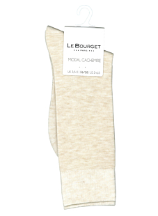 Chaussettes hautes modal cachemire Ecru