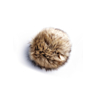 Gevlamde pompon beige met drukknoop Ø 15 cm