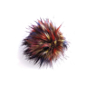Gevlamde pompon meerkleurig met drukknoop Ø 15 cm
