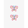 Set van 2 roze vlinderemblemen