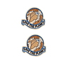 Set met 2 blauwe "Save the planet"-emblemen.
