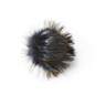 Petroleumkleurige pompon met drukknoop Ø 15 cm