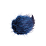 Bontpompon Ø 15 cm met drukknop, blauw