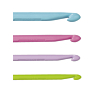 Gekleurde kunststof haakpennen zonder handvat, 7 mm - 15 cm