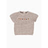 M2208 Pull raglan manches courtes en impression papier