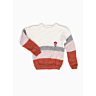 M2218 Pull rayé col rond en impression papier
