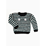 M2226 Pull rayé col rond en impression papier
