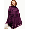 M4060 Poncho met noppen en kabels in papieren print