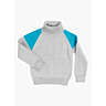 M6334 Tweekleurige raglan trui met col op print fiche