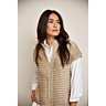 M6375 Aline mouwloos ritsjack in papierprint