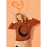 M0913 Pull col rond jacquard lune - à télécharger