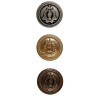 Set van 6 metalen knopen met wapenschildmotief en Ø van 20 mm