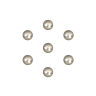 Set van 7 bolknopen paarlemoer Ø 9 mm Beige