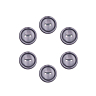 Set van 6 knopen Ø 20 mm Blauw