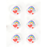 Set van 6 knopen regenboog hart Ø 15 mm Veelkeurig