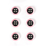 Set van 6 tweekleurige knopen Ø 11 mm Roze