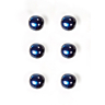 Set van 6 iriserende bolknopen Ø 10 mm blauw